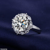 Silver-Plated Adjustable Round Ring – Elegant Zinc/Brass Women’s Jewelry